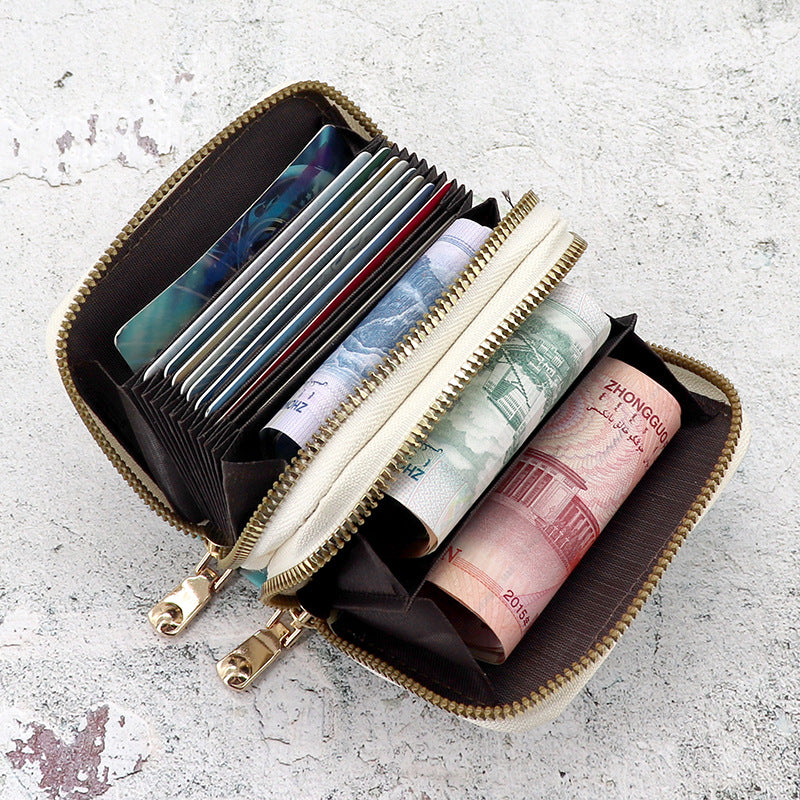Wholesale Double Zipper Card Holder Coin Purse Wallets
